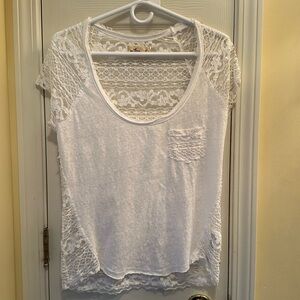 White Hollister lace top